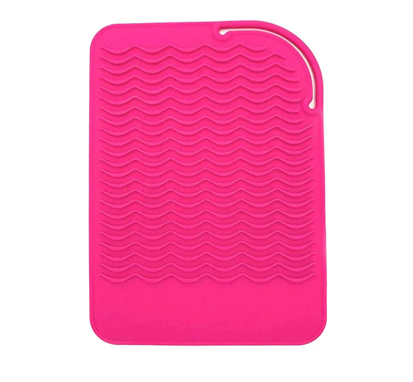 Heat Resistant Mat for Curling Iron & Hair Tools - Food Grade Silicone, Pink | 9" x 6.5"