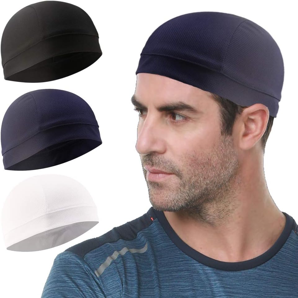 Cooling Skull Cap - 3 Pack Sweat-Wicking Helmet Liner for Cycling & Running | Unisex
