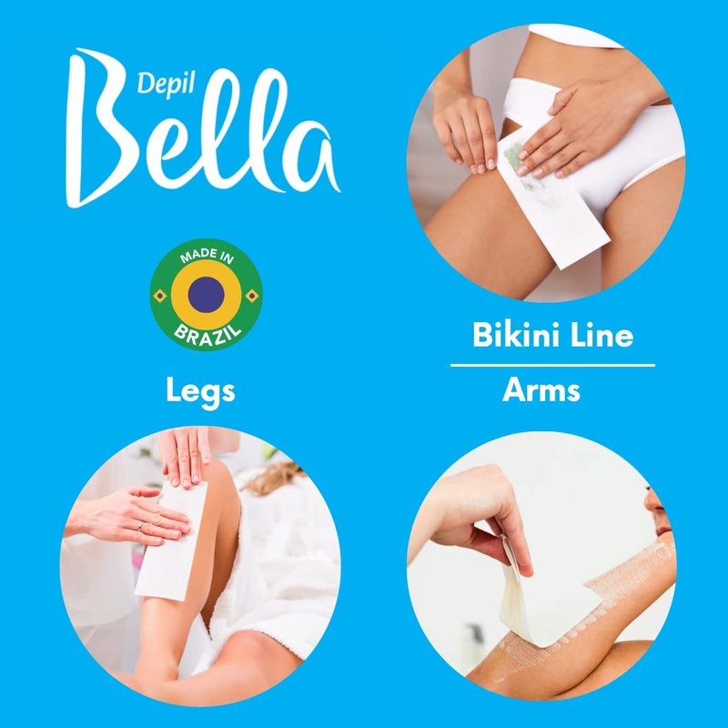 Depil Bella Brazilian Roll On Wax Chamomile and Calendula Depilatory | Body Waxing, Hair Removal Wax-Cartridge | For Men and Women | Home Self Waxing | Sensitive Skin | Painless (10 PACK + ADD)