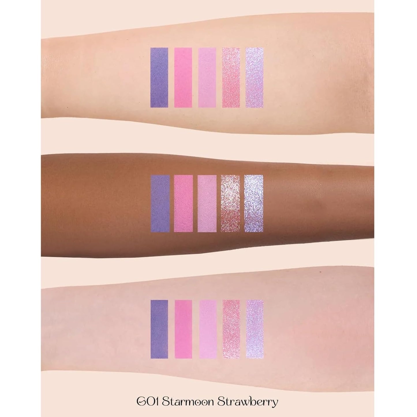 Violet Strawberry Rococo Eyeshadow Palette - Purple Pink Makeup with 3 Matte & 2 Shimmer Shades | 0.21 Oz