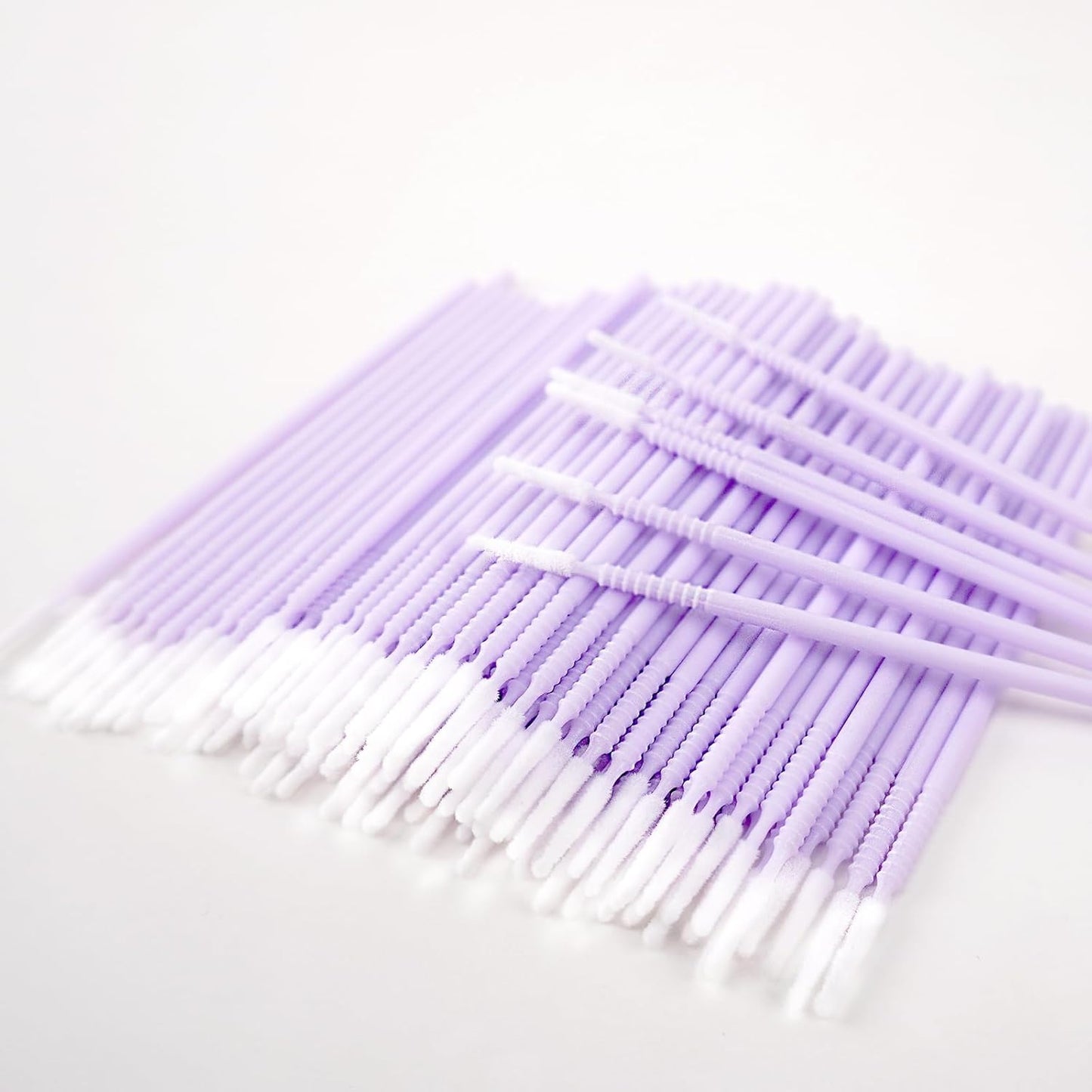 Microswabs for Eyelash Extensions - Precision Long-Tip Microbrush Applicators | 200 Pcs, Purple Pro Grip