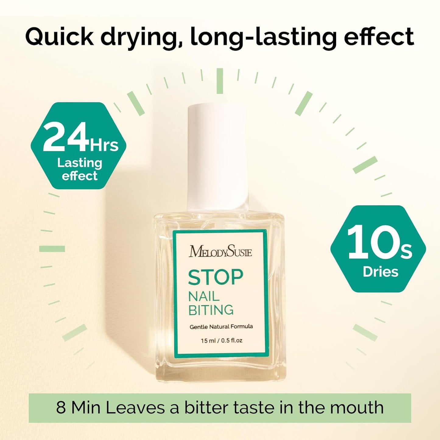 MelodySusie Nail Biting Treatment - Quick-Dry Bitter Polish to Stop Nail Biting | 15ML