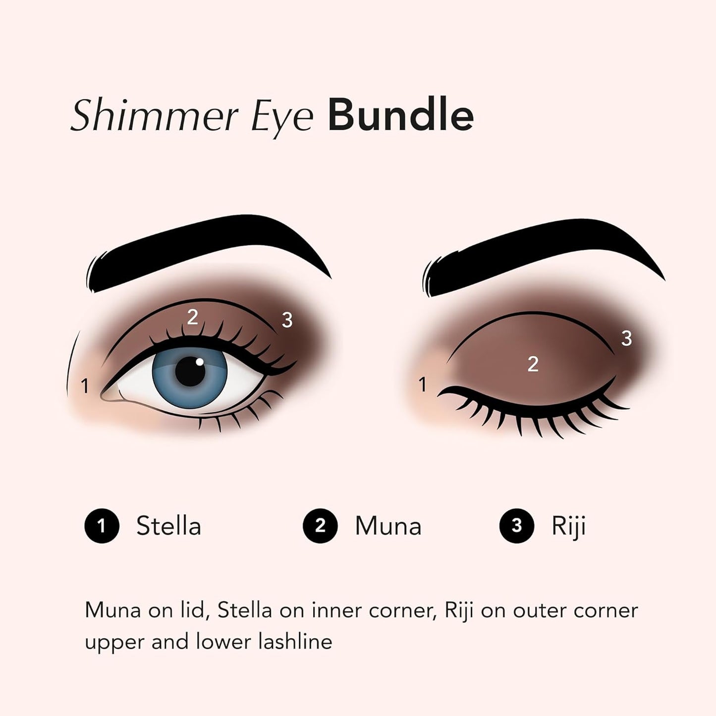 Brilliant Eye Brightener Shimmer Eyeshadow Stick Bundle - Waterproof Cream to Powder Formula | 3 Shades & Makeup Bag