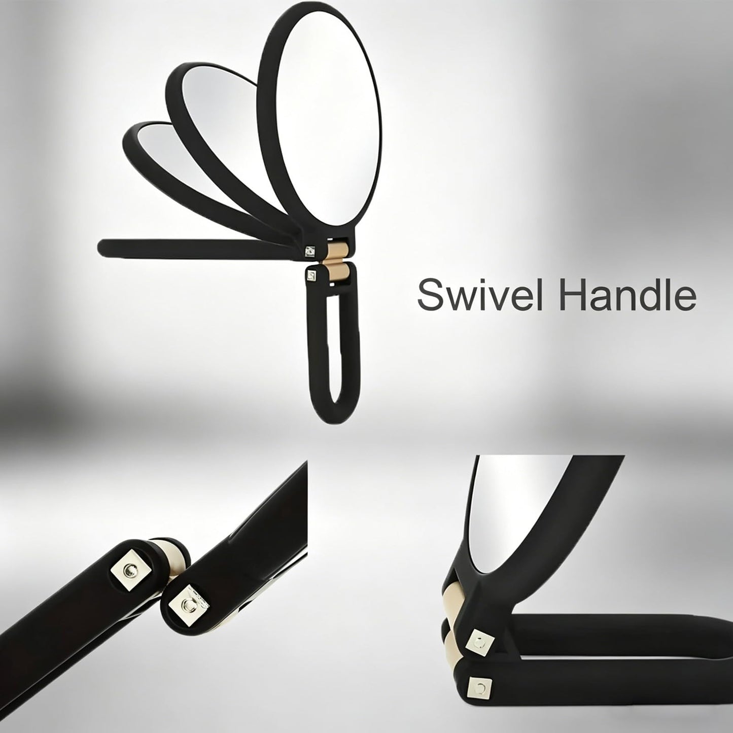 LOINRAW6 Double Sided Magnifying Handheld Mirror High Magnification Ideal for Precision Makeup Eyebrow Grooming Skincare Travel Size Desig (Black)