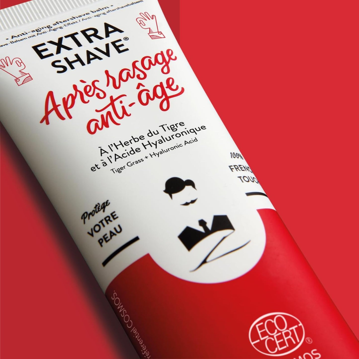 MONSIEUR BARBIER Anti Aging Aftershave Balm | Moisturizing & Nourishing for Beards Daily Hyaluronic Acid Soothes Face After Shaving Eliminates Razor Burn for Smooth Finish Vegan Made in France 75ml