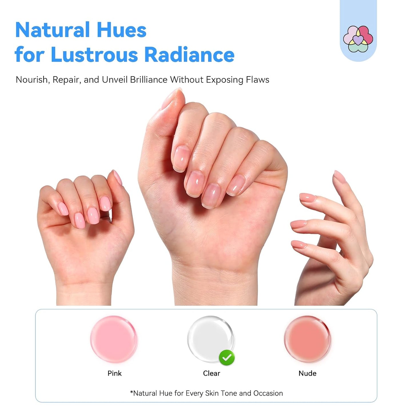 SAVILAND Clear Nail Strengthener - Fast-Drying Natural Growth Treatment | 15ml Castor Oil & Vitamin E for Weak Nails