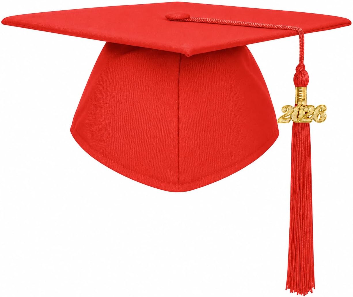 Matte Graduation Cap for Adults - Unisex 2026 Tassel Charm | Perfect for High School & College