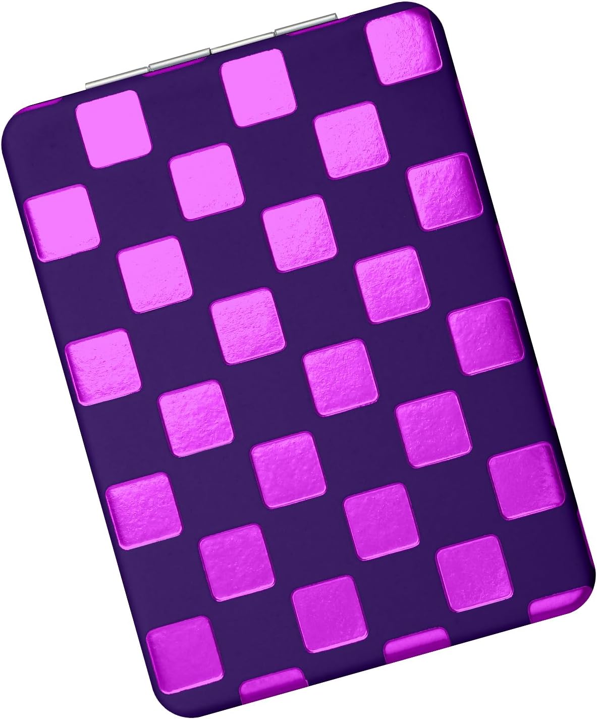 Neon Checkered Compact Mirror - Unique Travel Pocket Mirror for Women