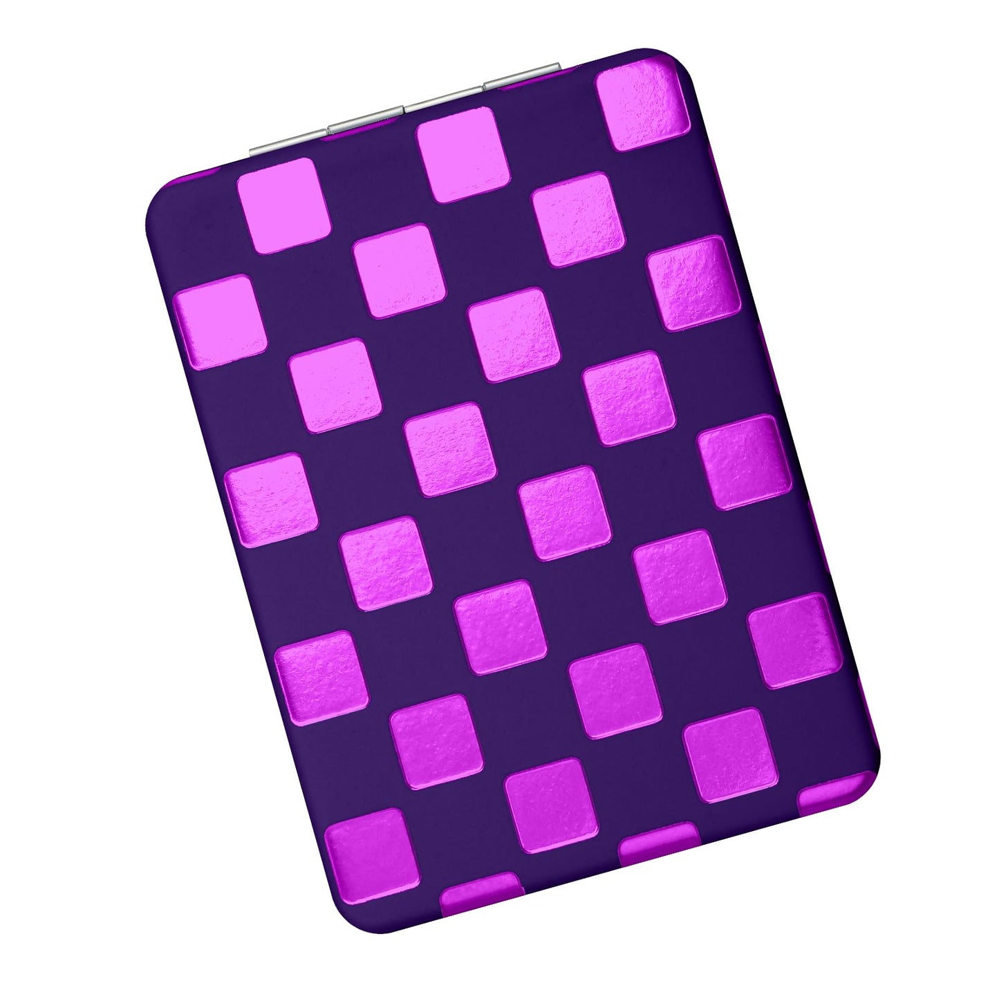 Tavonis Compact Mirror，Unique Contrasting Neon-Toned Checkered Travel Mirror，Pocket Mirror for Women
