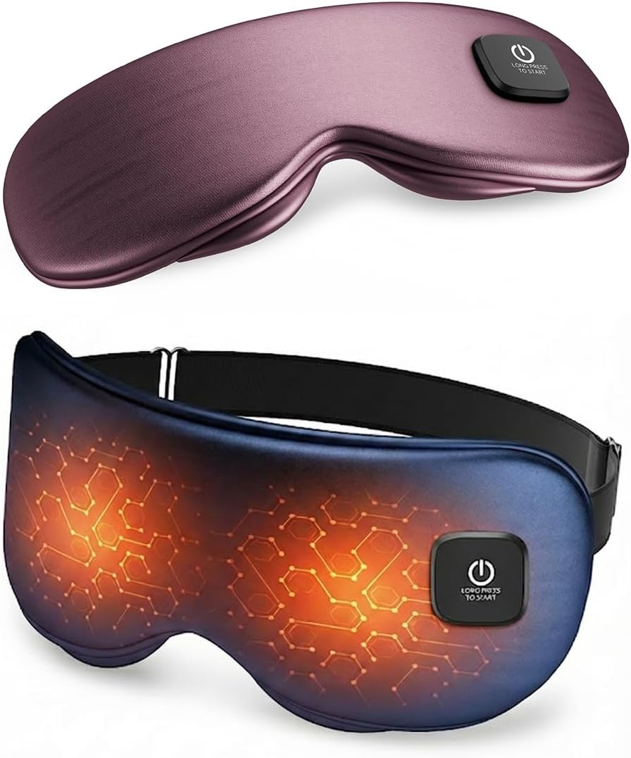 Heated Eye Mask - Cordless Eye Relief Mask for Dry Eyes & Improved Sleep | Washable Heating Pad for Travel