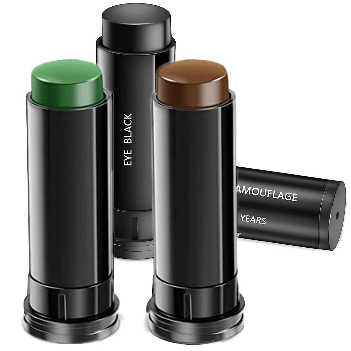 Eye Black Camo Face Paint Stick - 3 Colors for Baseball, Softball & Football | Hunting Accessories