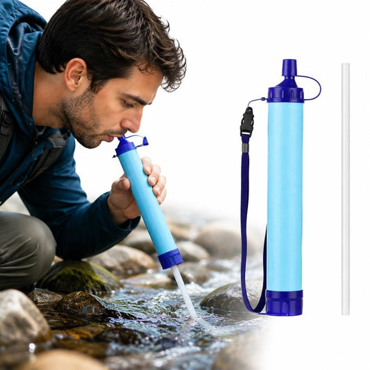 Portable Water Filter Straw - Compact Purifier with Extension Tube | Ideal for Hiking, Camping, and Emergency Preparedness
