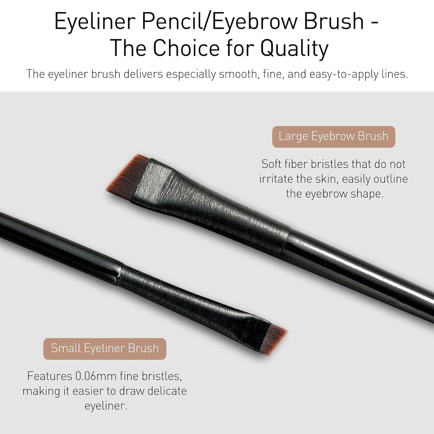 Fine Angled Eyeliner Brushes - 4 Pack Ultra Thin Slanted Design for Precise Application | Black