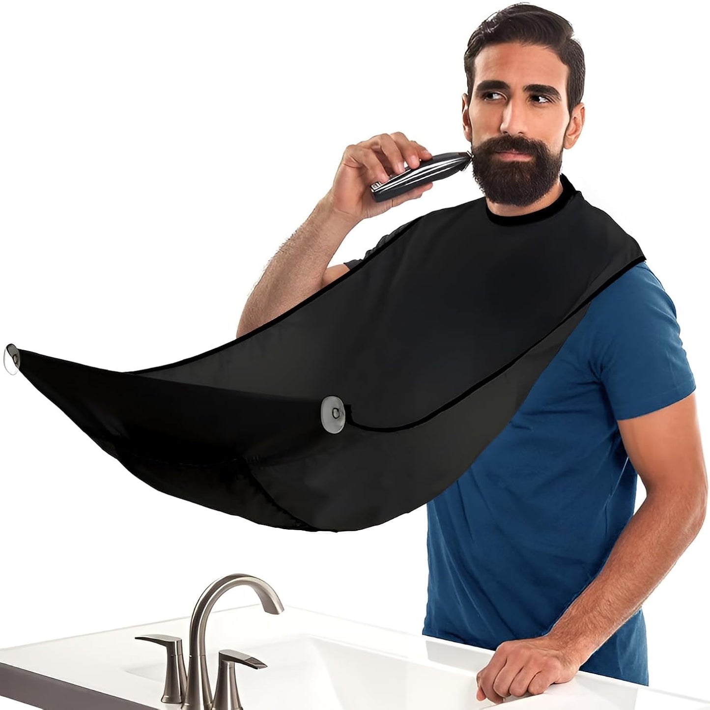 BEARD KING Beard Bib Apron - As Seen on Shark Tank – Gifts for Him, Stocking Stuffers for Men, Mens Gift, Black Standard