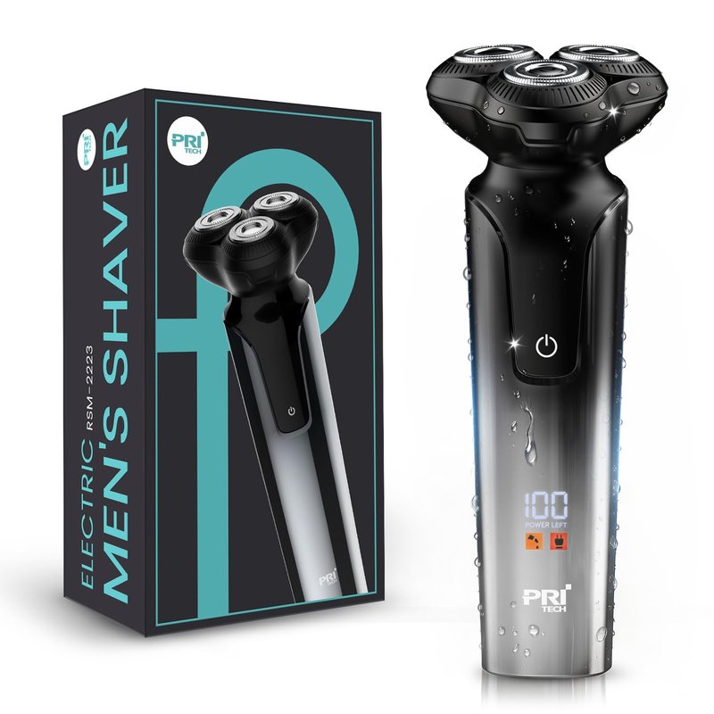 PRITECH Electric Razor for Men, Rechargeable Electric Shavers for Men Waterproof Wet & Dry Use Beard Trimmer Fast Charging USBC