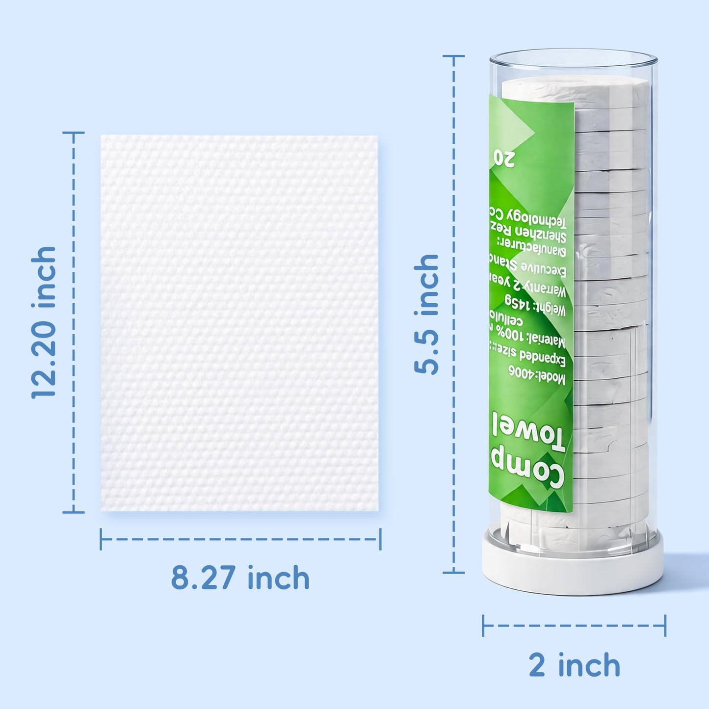 Compressed Disposable Towel Refills – For Hot Towel Dispenser, Bathroom Face Warmer & Smart Hot Towel Heater Machine – 60 Pieces (3 Tubes)