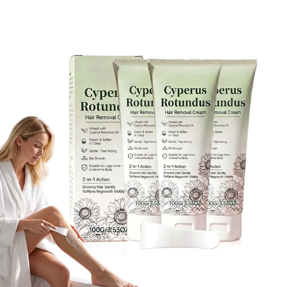 Cyperus Rotundus Oil Hair Removal Cream - Painless 2-in-1 Moisturizer for Arms, Legs & Underarms | 3.52 Oz