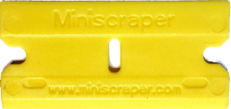 miniscraper 1 Pack (100pcs) 2X-Plus Double Edged Plastic Razor Blades with a Thicker and Thinner Edges