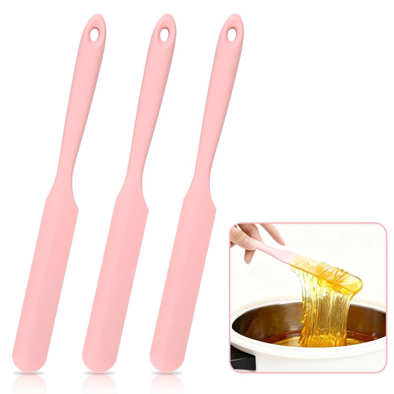 RAQEHO Non Stick Wax Spatulas - 3 Reusable Silicone Wax Stick Applicator for Face Boby Hair Removal Waxing Accessories Removal Product Esthetician Supplies Professional For Home Beauty Salon Use.