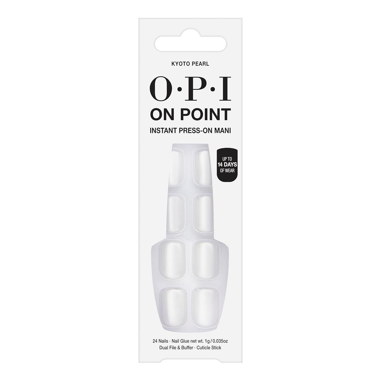OPI On Point Press On Nails - Short Round & Squoval Nail Art | 24 Count with Glue | Long-Lasting & Reusable