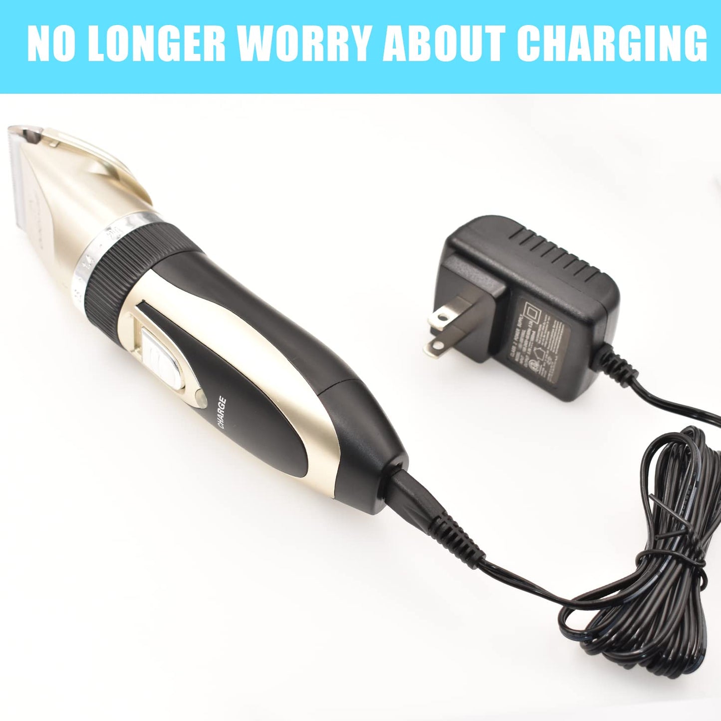 BOEEA Charger Fits oneisall Low Noise Dog Clippers, Replacement Charger Cord Compatible with SUPRENT Hair Clippers