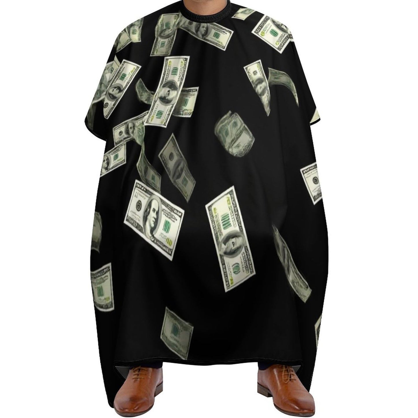Fashion Barber Cape Unisex Hair Cutting Cape with Adjustable Closure Falling Money American Bill Dollars