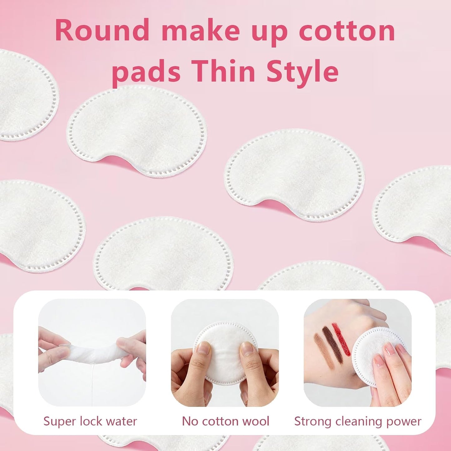 Cotton Rounds - Hypoallergenic Makeup Remover Pads, Lint-Free | 150 Pcs Boxed, 100% Pure Cotton