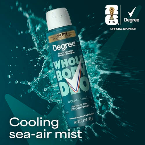 Degree Men Whole Body Deodorant Spray Ocean Chill, 2.9 fl oz