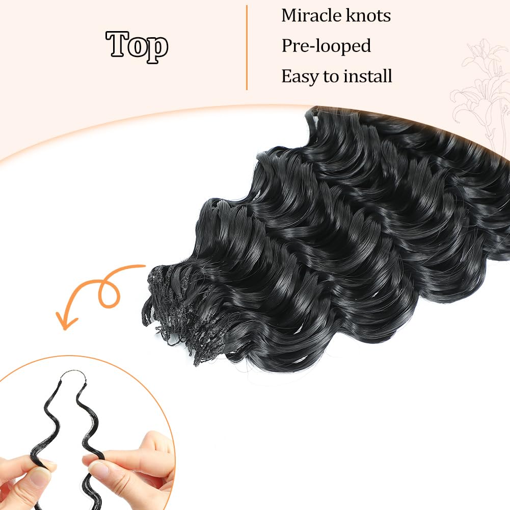 Ajsowju Feather Crochet Hair for Black Women, 18 Inch 50 Strands, 1B