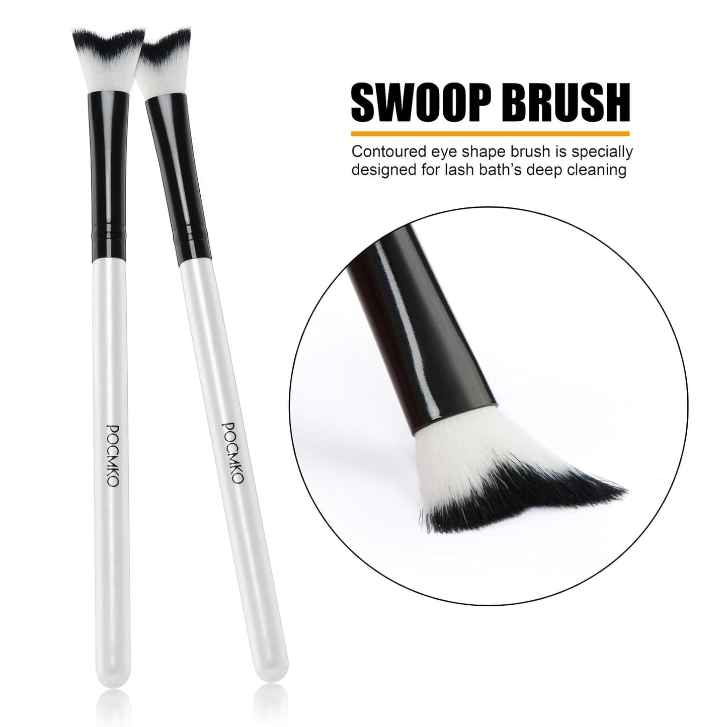 Curved Fluffy Lash Cleaning Brushes - 10 PCS Eyelash Extension Shampoo & Cleansing Set | Professional Eyelash Wash Brushes