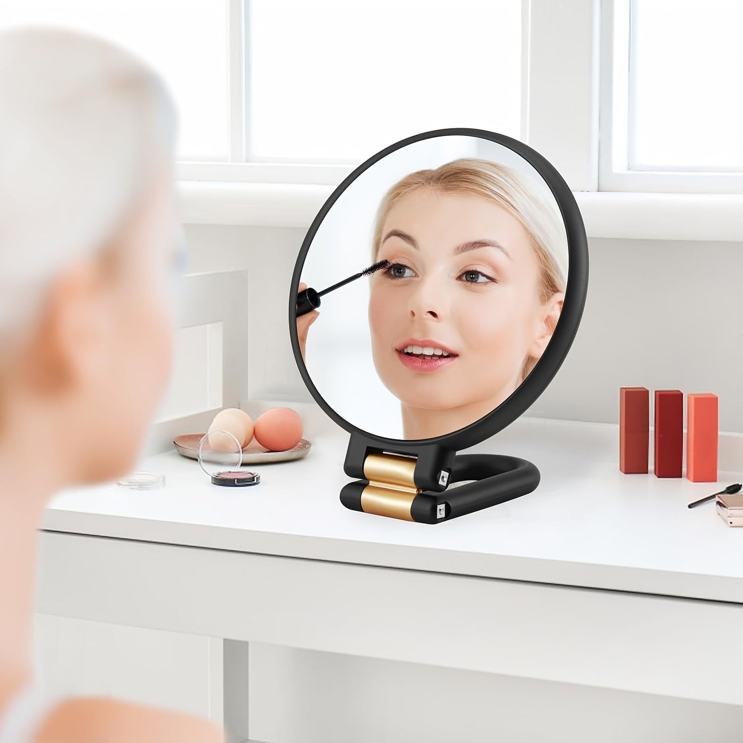 50X Magnifying Mirror - 360° Adjustable Dual-Sided Design for Precision Makeup & Eyebrow Tweezing | Travel-Friendly Beauty Tool