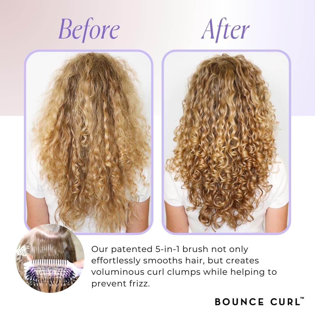 Curly Hair Volume Brush - Bounce Curl EdgeLift for Root Lift & Definition | Purple