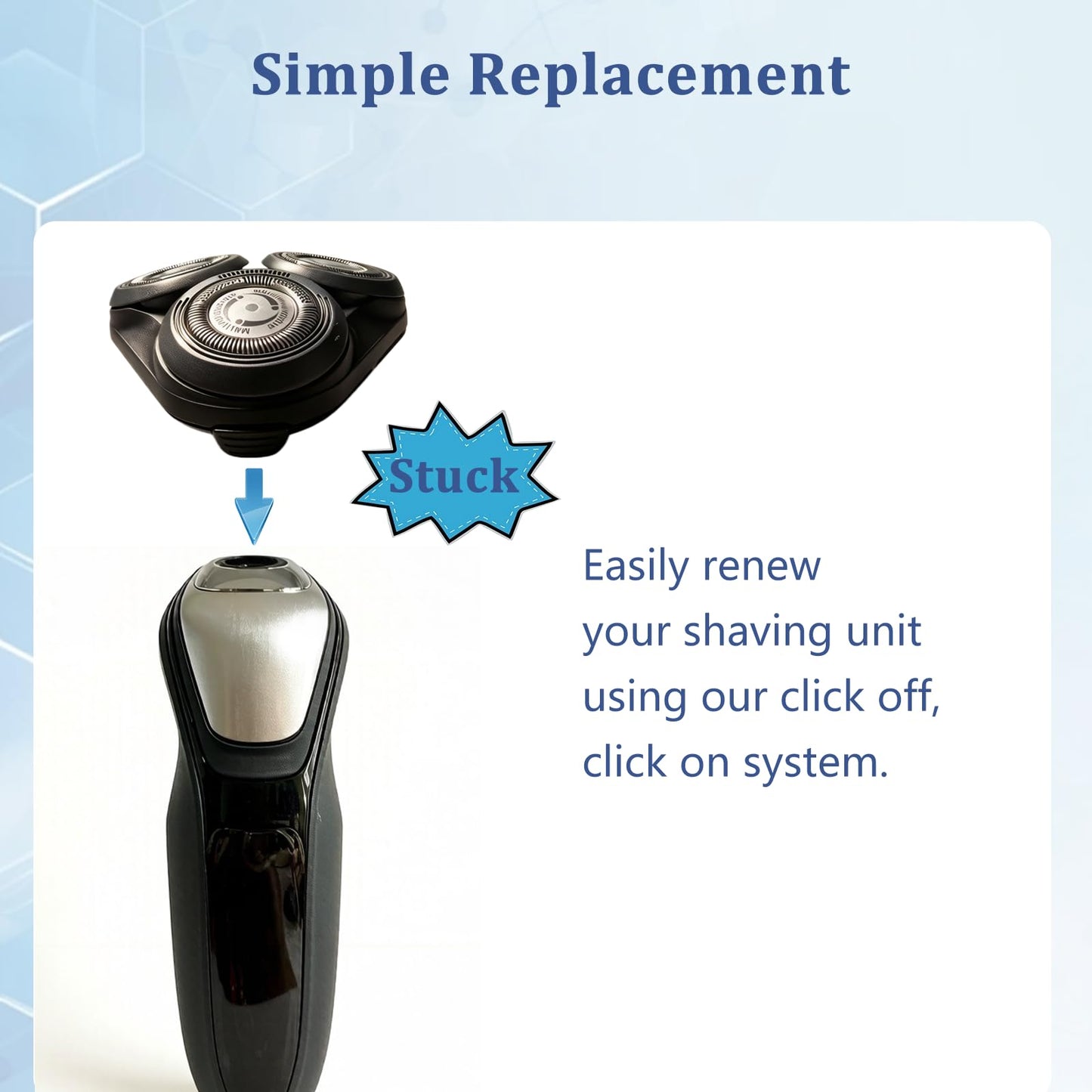 Series 5000Replacement Complete Head for Philips Shavers S5000/6000,S5100,S5500 Series,SH50 MultiPrecision Blades Upgrade Head for SH50 Electric Shavers (1 Count (Pack of 1))