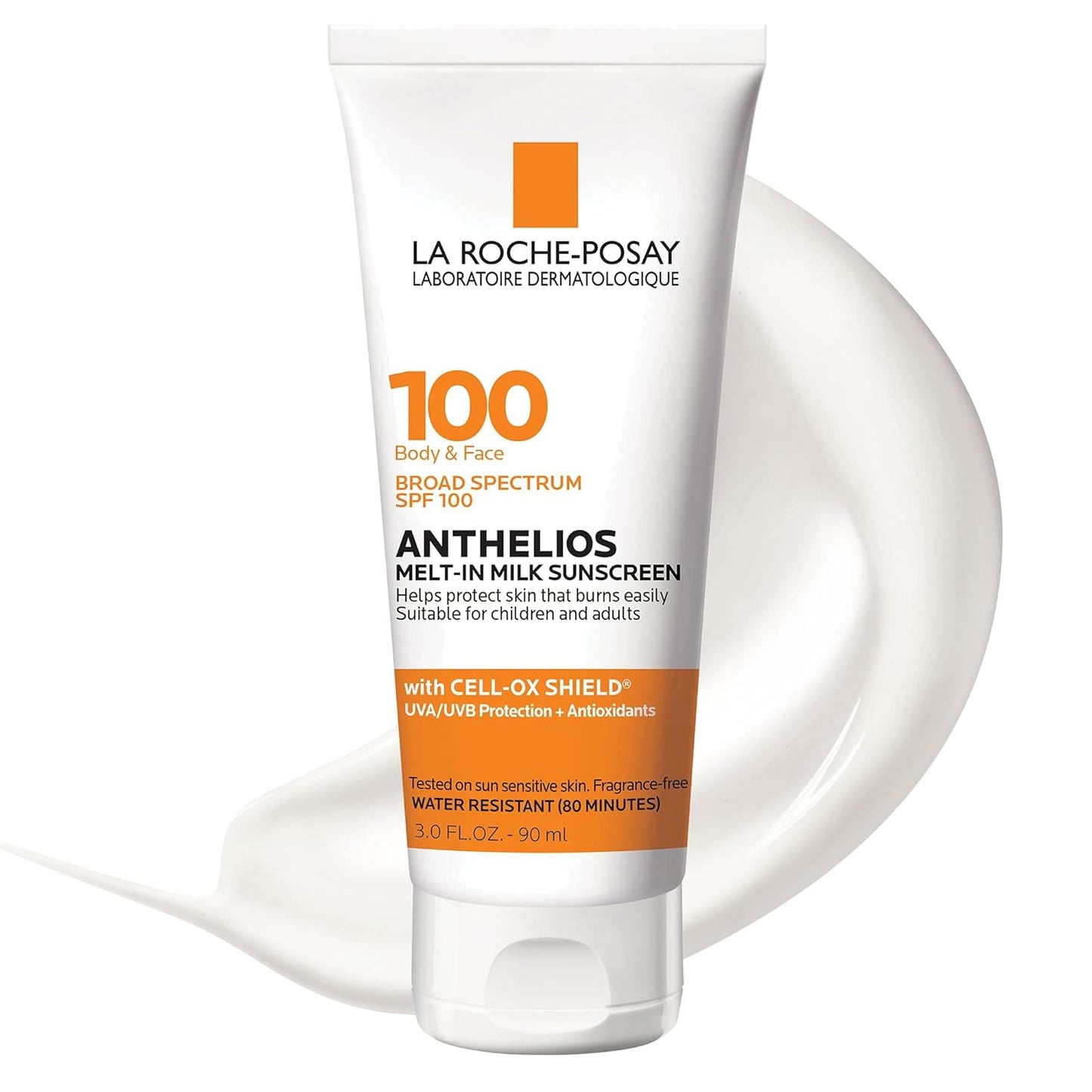 La Roche-Posay Anthelios Melt-In Milk Sunscreen SPF 100 - Broad Spectrum Protection for Face & Body | Oil-Free, Antioxidant-Rich Formula