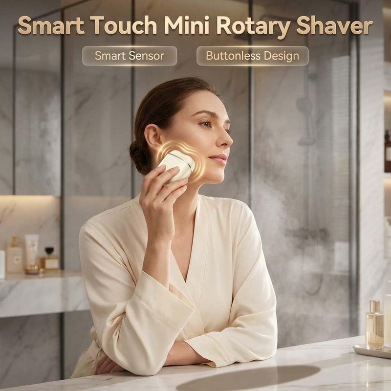 Facial Hair Removal for Women Face - Portable Painless Electric Shaver - Rechargeable Hair Remover Device Peach Fuzz & Sensitive Skin - Ideal for Smooth Skin Travel/Makeup Prep (White)