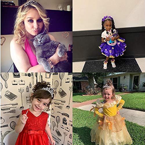 Hedume 6-Pack Rhinestone Princess Crown Headbands for Girls