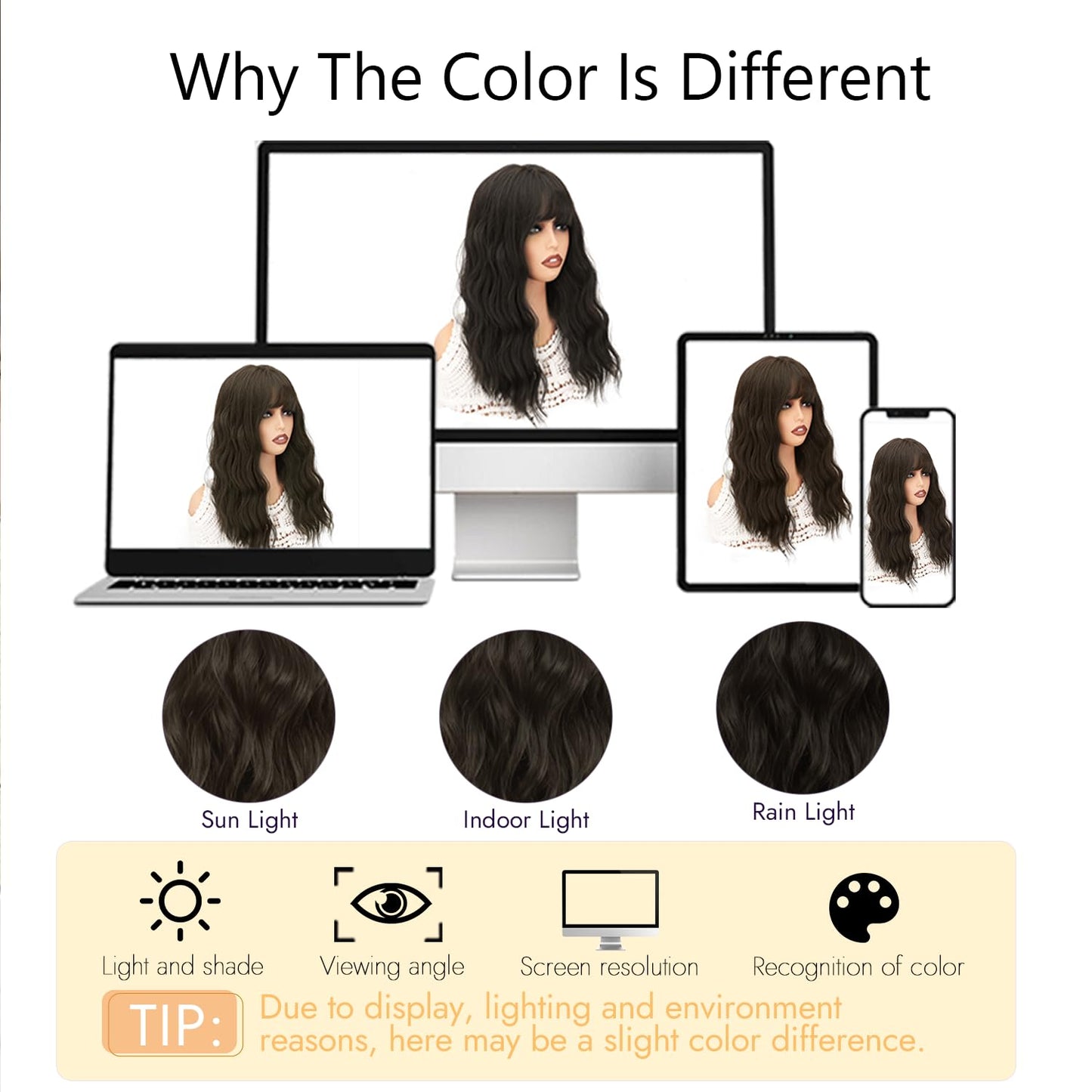 Hair Topper for Women - Clip-In Synthetic Hairpiece for Thinning Hair | 18-Inch Wavy Curly with Bangs