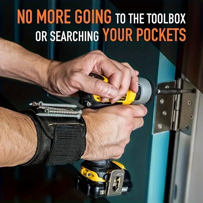 Magnetic Wristband for Tools - Adjustable Tool Holder for Screws, Nails & Drill Bits | Ideal Gift for Handyman, Dad & Grandpa