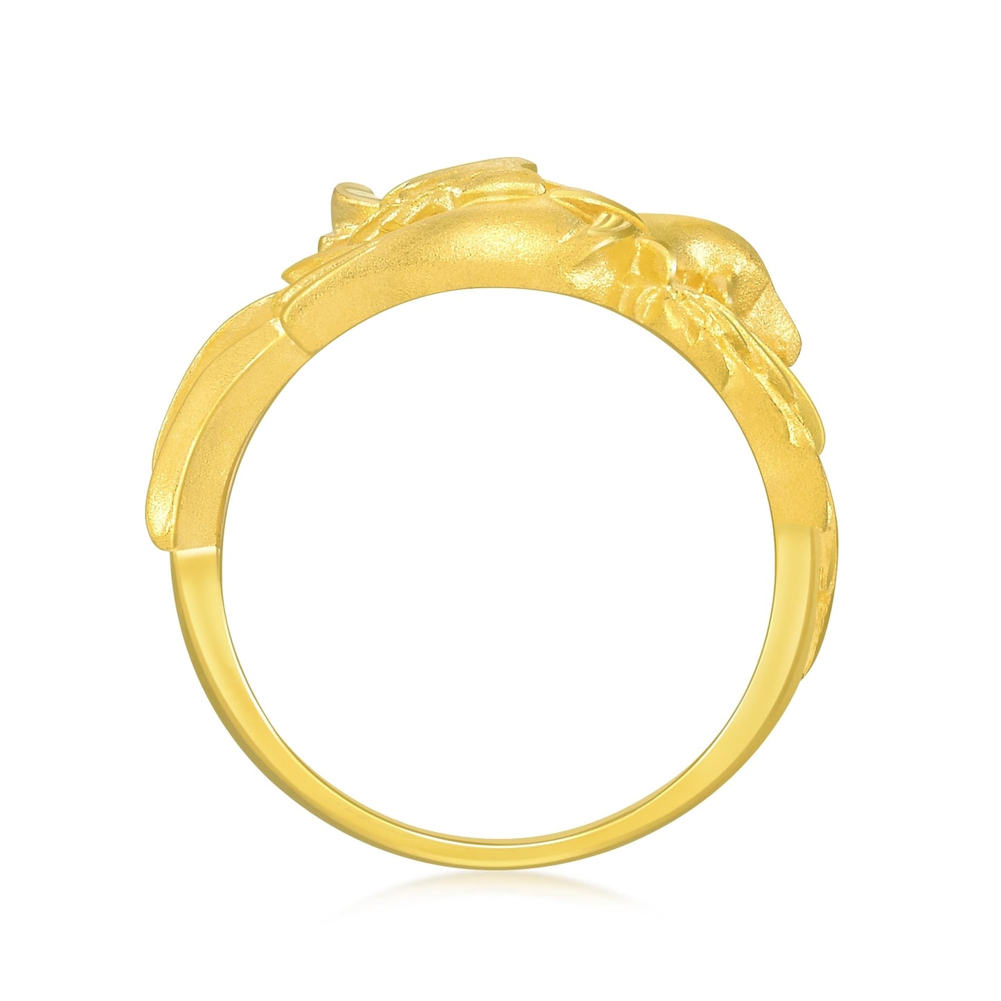 CHOW SANG SANG 999.9 24K Pure Gold Chinese Wedding Collection Phoenix AdjustableRing for Women 86366R Price-by-Weight 5.61g Gold [Size Adjustable]