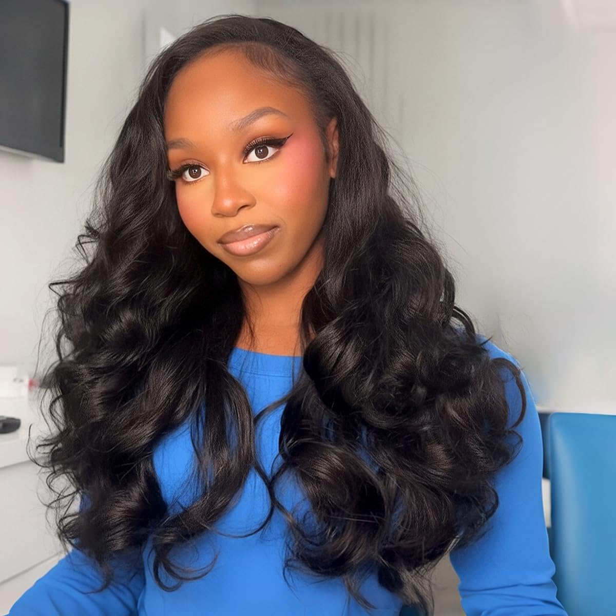 Human Hair Half Wig - Burmese Curly 3-in-1 Drawstring | Glueless, Easy Wear for Black Women - 16 Inch