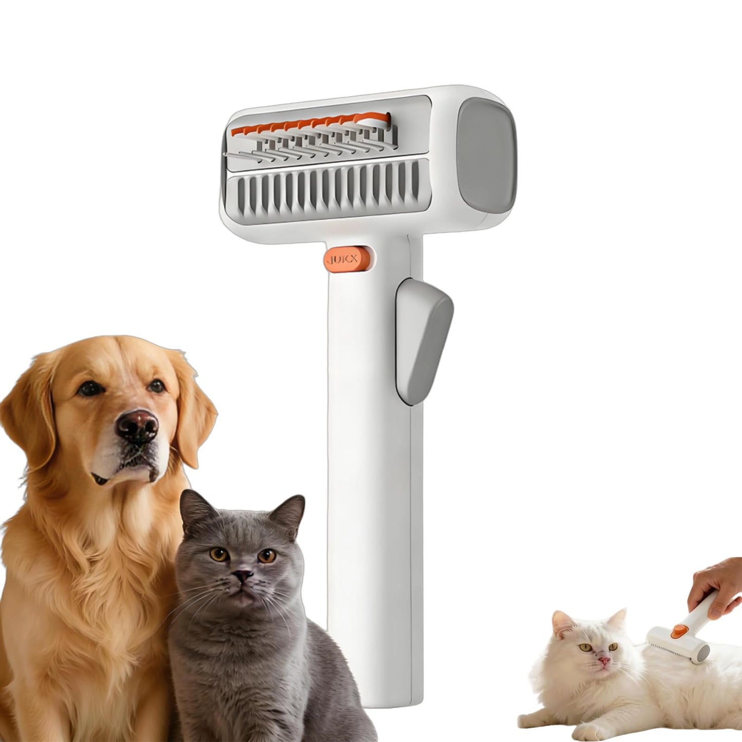 2026 New 2-in-1 Pet Self-Detangling & Grooming Comb, 2-in-1 Pet Comb Untangle & Remove Tangles One-Touch Switch, Pets Grooming Brush Detangle, Deshed, Massage for Dogs & Cats (1PC)