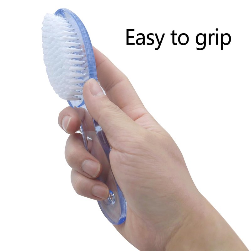 Handle Grip Nail Brush Two Sided Hand Fingernail Cleaning Brush Foot Scrub Brush Soft Stiff Bristles Fingernails Toenails Toes Scrubber Brushes for Men Women Kids, 4 PCS
