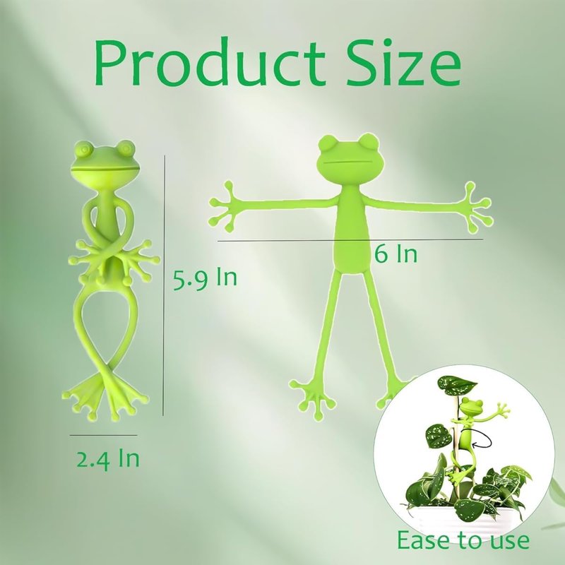Frog Plant Stand - Cute Frog Flower Pot Hugger Clips | Decorative Planter Hanger for Climbing Plants (Set of 2)