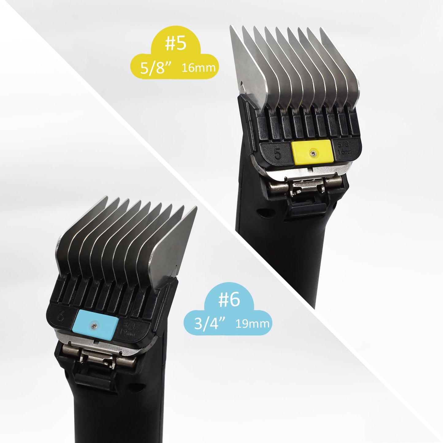 8 Pieces Professional Animal Stainless Steel Attachment Guide Guard Combs for A5 Style Detachable Blade Pet Groomers, Compatible with Wahl KM Series Andis AG BG Oster Classic 76 A5 A6 Animal Clippers