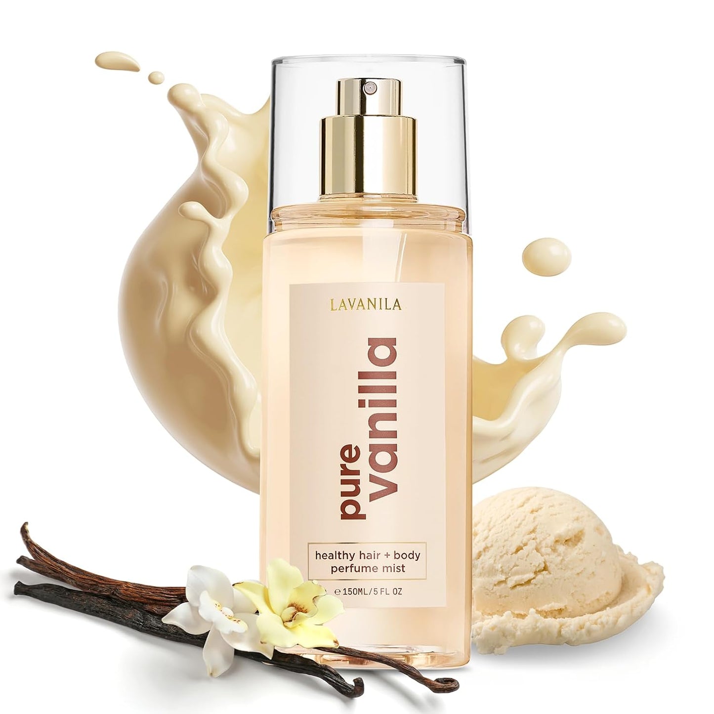 Lavanila Pure Vanilla Hair & Body Perfume Mist - Sweet Fragrance Spray with Jojoba Oil | 5 Fl Oz