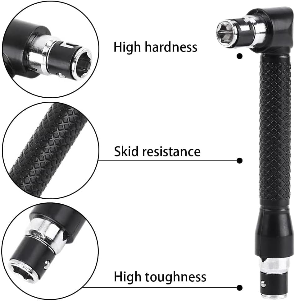 Stubby Drive Socket Wrench - 1/4 Inch Right Angle Screwdriver for Tight Spaces