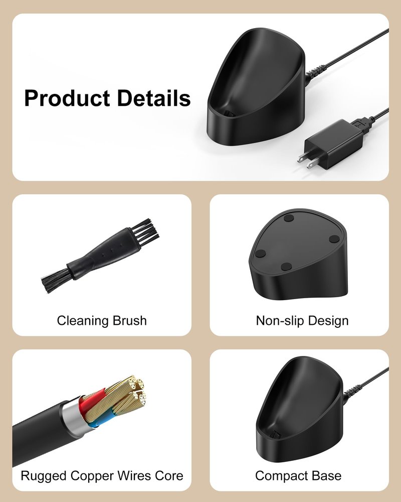 Replacment for Freebird FlexSeries Shaver Charging Dock Compatible with Freebird Flex Series Electric Head Hair Shaver, Replacement for Freebird Charging Dock Base Power Cord
