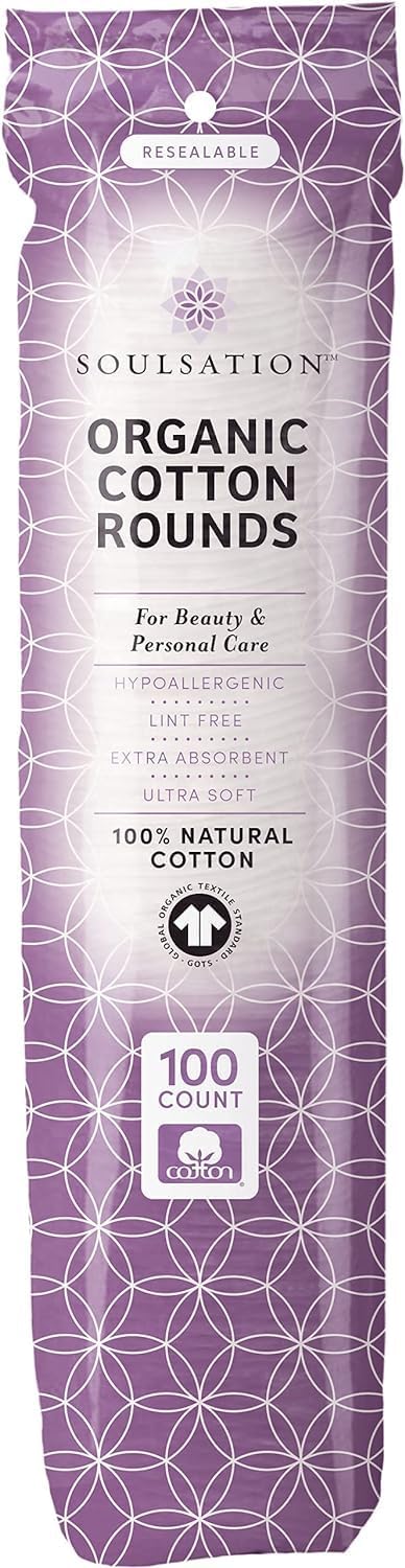 Organic Cotton Rounds - Lint-Free Makeup Remover Pads, 1200 Count | Eco-Friendly & Soft