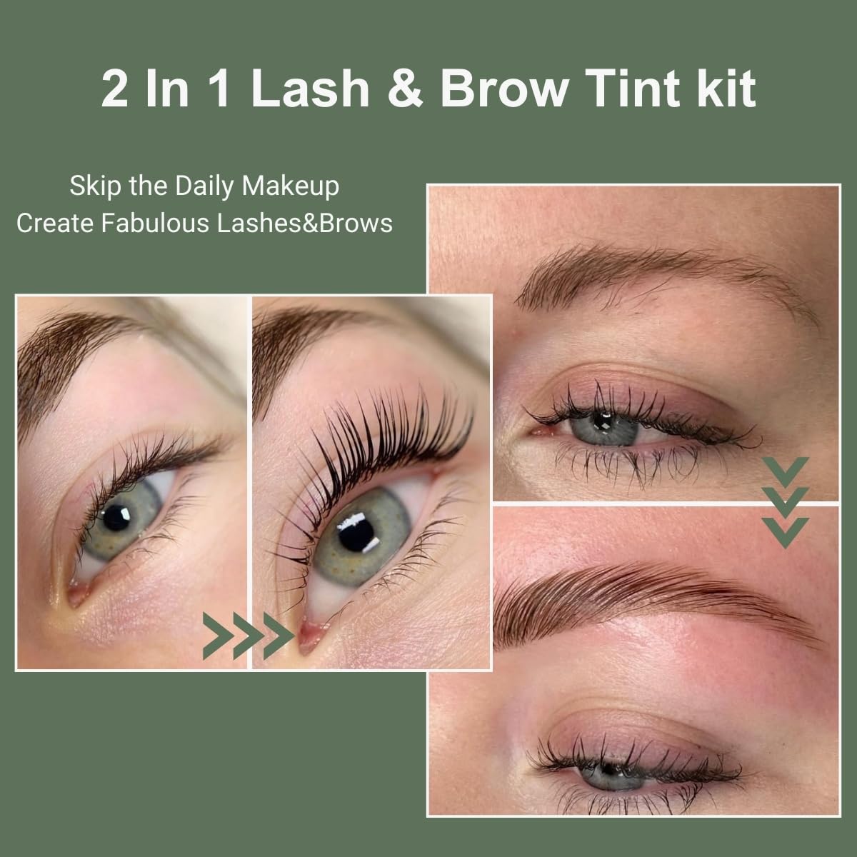Black Lash & Brow Color Kit - Instant, Long-Lasting Eyelash & Eyebrow Coloring for Salon & DIY Home Use