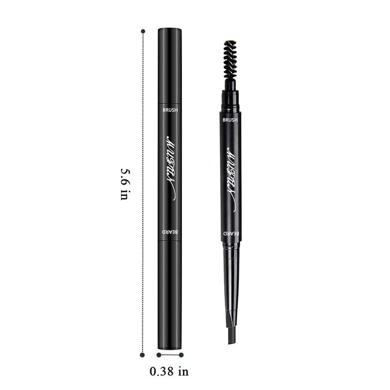 Beard Pencil Filler for Men - Water Resistant, Sweat Proof, Long Lasting & Natural Finish Barber Pencil, Mustache Repair Shape, Two Replacement Tips (Black)